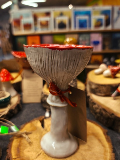 Kielich ceramiczny/świecznik na tea lighty muchomor