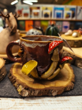 Kubek ceramiczny z grzybami OUTLET