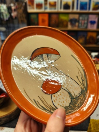 Talerzyk ceramiczny/podstawka z malowanymi kozakami