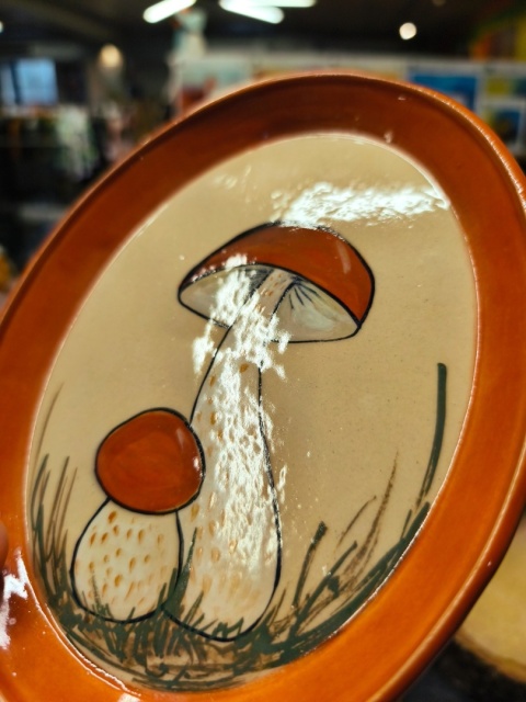 Talerzyk ceramiczny/podstawka z malowanymi kozakami