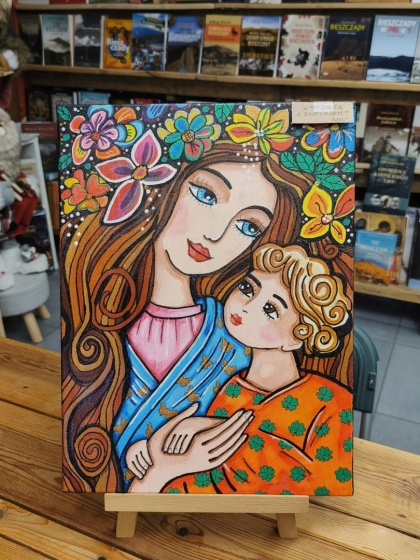 Kobieta z dzieckiem - obraz ręcznie malowany, akryl na płótnie