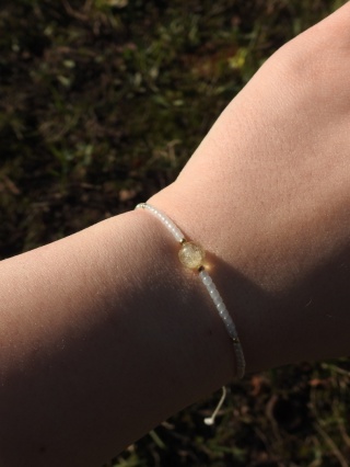 Bliźnięta - bransoletka zodiakalna z cytrynem i szklanymi koralikami