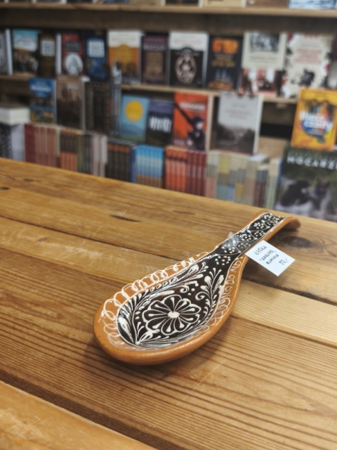 Łyżka ociekacz ozdobny ceramiczny z tradycyjnym wzorem 2 - Korund, Rumunia
