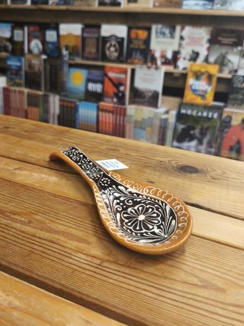 Łyżka ociekacz ozdobny ceramiczny z tradycyjnym wzorem 2 - Korund, Rumunia