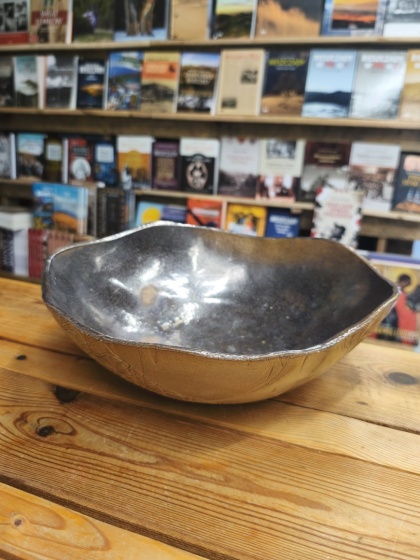 Miska ceramiczna głęboka szara metaliczna
