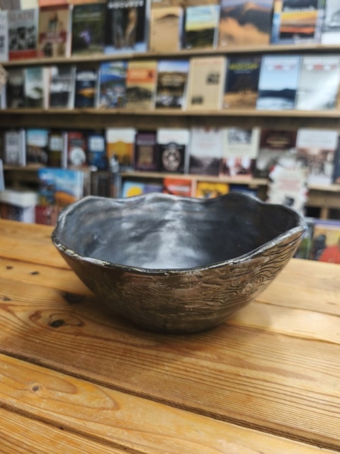 Miska ceramiczna szara metaliczna