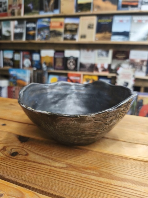 Miska ceramiczna szara metaliczna