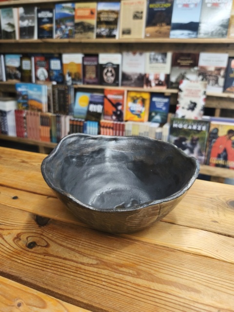 Miska ceramiczna szara metaliczna