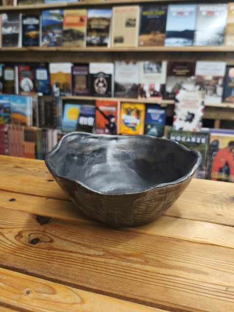Miska ceramiczna szara metaliczna