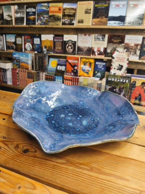 Patera ceramiczna niebiesko-fioletowa