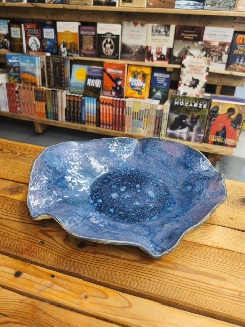 Patera ceramiczna niebiesko-fioletowa